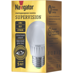Лампа Navigator 80 542 NLL-G45-6-230-2.7K-E27-FR-SV