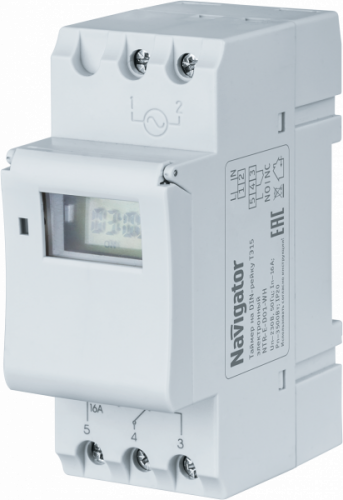 Таймер Navigator 61 559 NTR-E-D01-GR на DIN-рейку электрон.