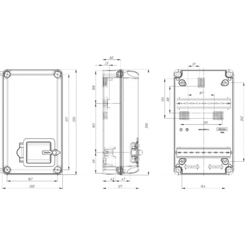 KNS 66-350х200-1 Пластиковый корпус IP66