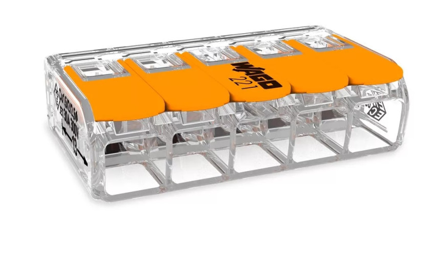 Клеммы WAGO 221-615 (5х6,0мм2 с рычажком) (упаковка 15шт.)