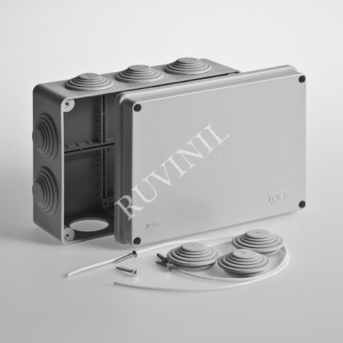 Коробка расп. для о/п, 200х140х75мм   10вводов,IP55 Тусо.  (уп. 14 шт.)