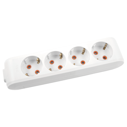 Колодка 4-гнезда с/з, со шторками (защита от детей) Multilet VIKO