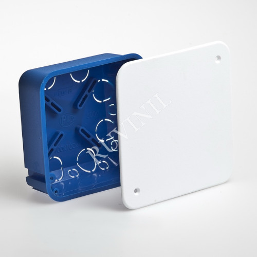 Коробка расп. с/п 100х100х45мм   квадратная. Тусо.   (уп. 60 шт.)