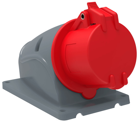 Розетка стационарная силовая ОП 114 16А-6ч/380-415В 3Р+РЕ IP44 красный MAGNUM IEK