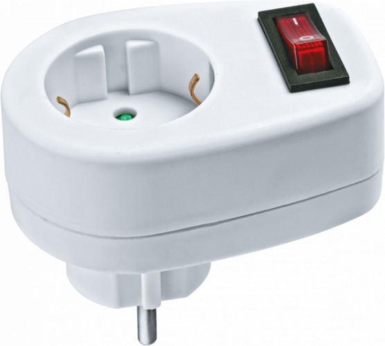 Переходник Navigator 94 669 NAD-1E-СS-WH 1гн. с выкл.