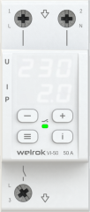 Реле напряжения с контролем тока WELROK VI-50 (белая индикация)