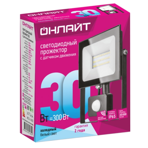 Прожектор ОНЛАЙТ 61 984 OFL-02-30-4K-BL-IP65-LED-SNRA