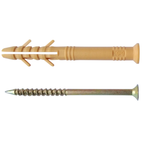Дюбель-гвоздь c уд.шур. 06x60 полипр. потай с усами (упак.-100шт.)