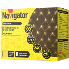Гирлянда Navigator 61 854 NGF-N01-240WW-12-2x1.5m-230-TR-IP44
