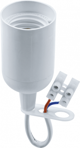 Патрон электрический Navigator 71 287 NLH-P-F-WH-E27-TB пластиковый белый с КЗВ