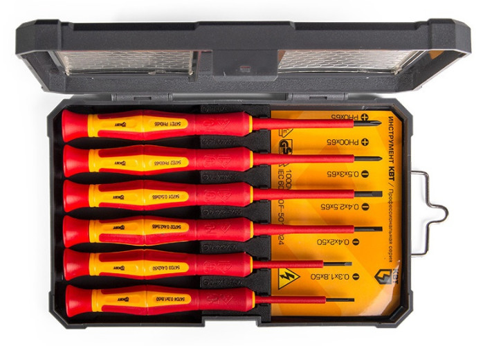 Набор прецизионных диэлектрических отверток ПРОФИ НИО-06 мини (™КВТ)