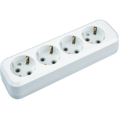 Колодка Navigator 61 586 NCA-BL01-04-E-WH 4гн с/з АБС пластик