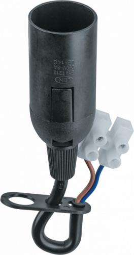 Патрон электрический Navigator 61 353 NLH-P-F-BL-E14-TB пластиковый черный с КЗВ