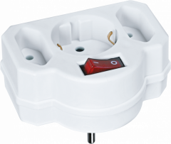 Разветвитель Navigator 94 698 NAD-3-R2F-WH 3 гн. (в ряд) 1гн с/з 2гн б/з