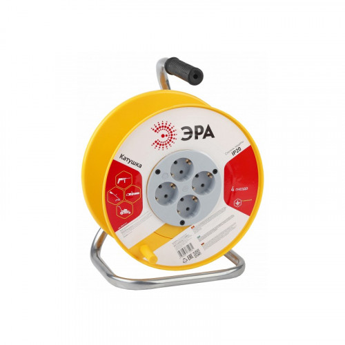 Катушка металлическая 4-м с заземл. IP20 K-M-4z ЭРА