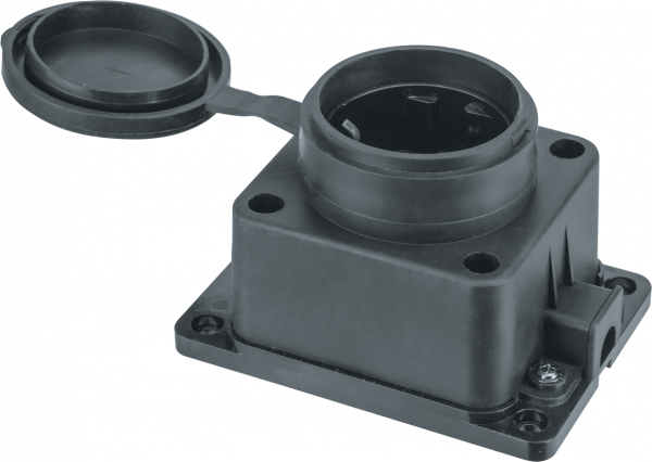 Розетка Navigator 61 370 NCA-BLR1-01-16A-E-IP44-BL настенная с/з черная