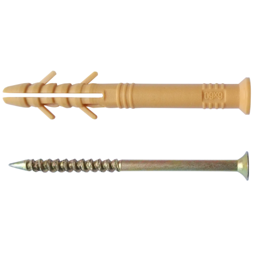 Дюбель-гвоздь c уд.шур. 06x40 полипр. потай с усами (упак.-100шт.)