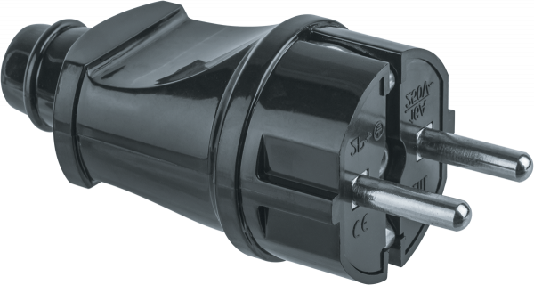 Вилка Navigator 61 360 NCA-PL02-16A-E-BL прямая с/з черная