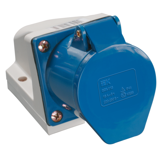 Розетка стационарная ССИ-113 2P+PE 16А 200-250В IP44 IEK
