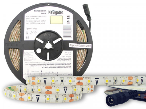 СД Лента Navigator 71 403 NLS-3528WW60-4.8-IP65-12V R5
