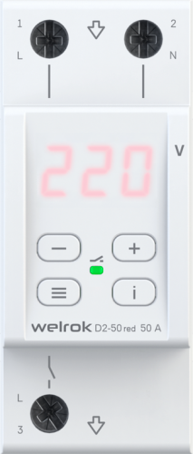 Реле напряжения WELROK D2-50 red