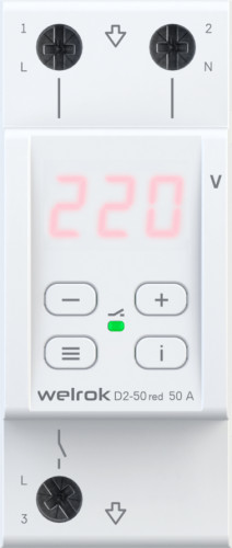 Реле напряжения WELROK D2-50 red