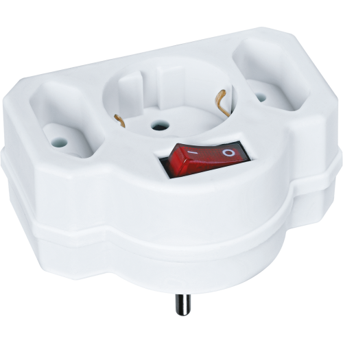 Разветвитель Navigator 94 698 NAD-3-R2F-WH 3 гн. (в ряд) 1гн с/з 2гн б/з