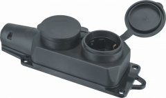 Колодка Navigator 61 371 NCA-BLR2-02-16A-E-IP44-BL 2гн с/з каучук черная