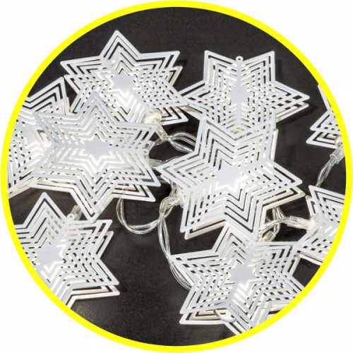 Гирлянда Navigator 14 206 NGF-D011-10СW-2AA-звездочки (металл)