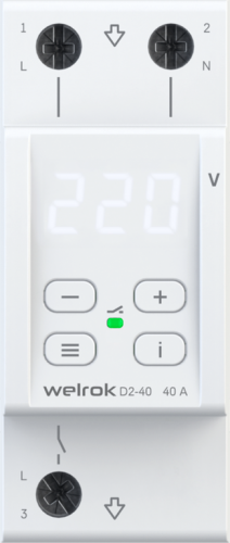 Реле напряжения WELROK D2-40 (белая индикация)