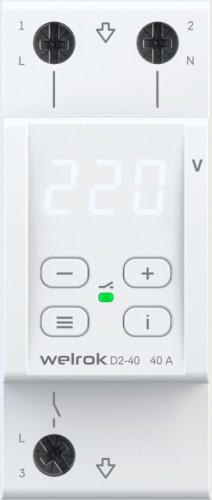 Реле напряжения WELROK D2-40 (белая индикация)