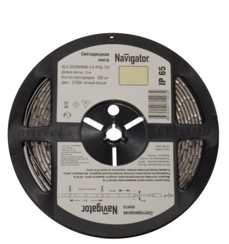 СД Лента Navigator 71 411 NLS-3528WW120-9.6-IP65-12V R5
