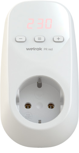 Реле напряжения в розетку WELROK PR red