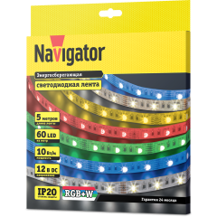 СД Лента Navigator 14 467 NLS-5050RGBW60-10-IP20-12V
