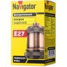 Патрон электрический Navigator 61 519 NLH-V01-006-E27 подвес.метал. черненая мед