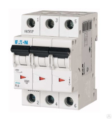 Выключатель автоматический модульный 3п C 20А PL6-C20/3 6кА  EATON   (уп./4шт.)