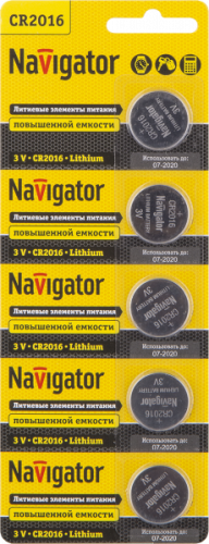Элемент питания Navigator 94 763 NBT-CR2016-BP5