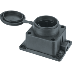 Розетка Navigator 61 370 NCA-BLR1-01-16A-E-IP44-BL настенная с/з черная (каучук)