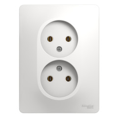 Розетка Glossa 2-ная 2х2К 16А, белая (max 2700)