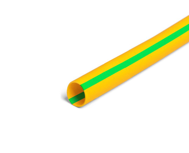 Термоусадочная трубка ТНТнг (2:1)-16/8 (жёлто-зелёная) (™КВТ) (уп. 10м)