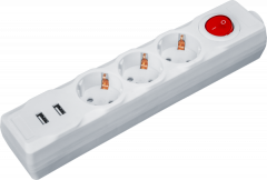 Удлинитель Navigator 61 455 NPE-USB01-03-180-ESC-3X1 с/з выкл.3 гн.1.8м USB2.1A