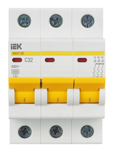 Выключатель автоматический модульный ВА47-29 3Р 32А 4,5кА х-ка С IEK