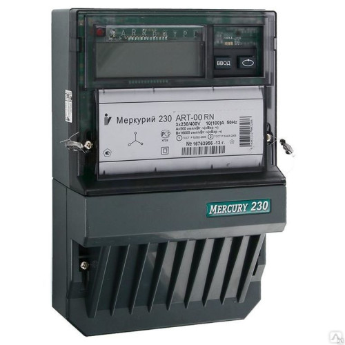Меркурий 230 ART-00 RN 3*57,7/100В; 5(7.5)А; кл.т. 0.5S/1.0; Мн.т.; RS485; ЖКИ; 3 вин