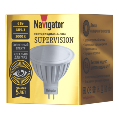 Лампа Navigator 80 551 NLL-MR16-6-230-3K-GU5.3-FR-SV