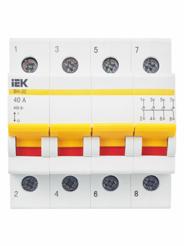 Выключатель нагрузки (мини-рубильник) ВН-32 4Р 40А IEK