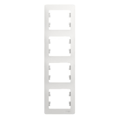 Рамка Glossa 4-ная, вертикальная, бел.