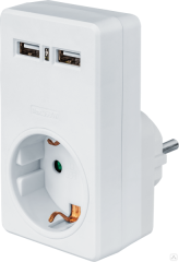 Адаптер Navigator 61 699 NAD-USB02-1E-C-WH с/з 1 гн. USB2.1A