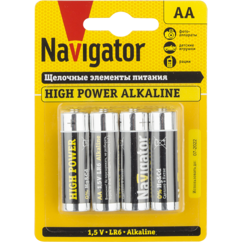 Элемент питания Navigator 94 753 NBT-NE-LR6-BP4 (Щелочные АА блистер 4шт.)