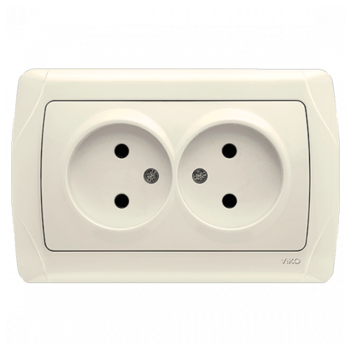 розетка 2-ная, Carmen кремовая   (уп./10шт.)