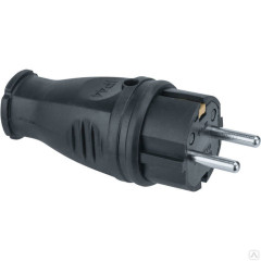 Вилка Navigator 61 368 NCA-PLR02-16A-E-IP44-BL прямая с/з каучук черная
